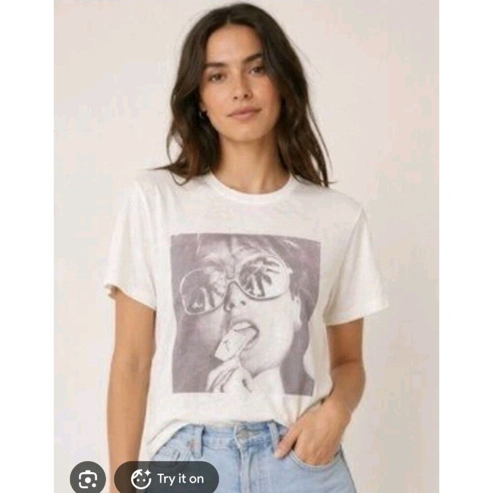 Marine Layer Shirt Womens XS Off White Graphic Crew Neck Tee Top